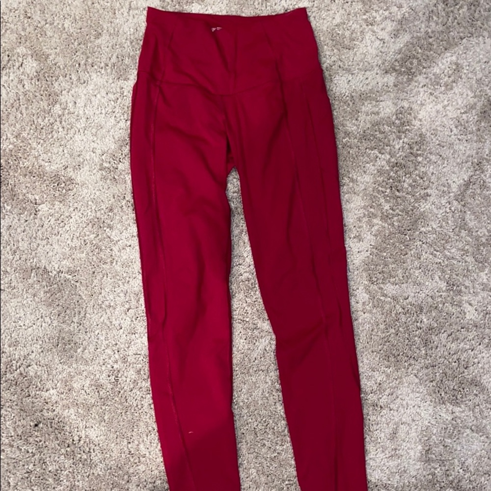 High Waisted Red Leggings